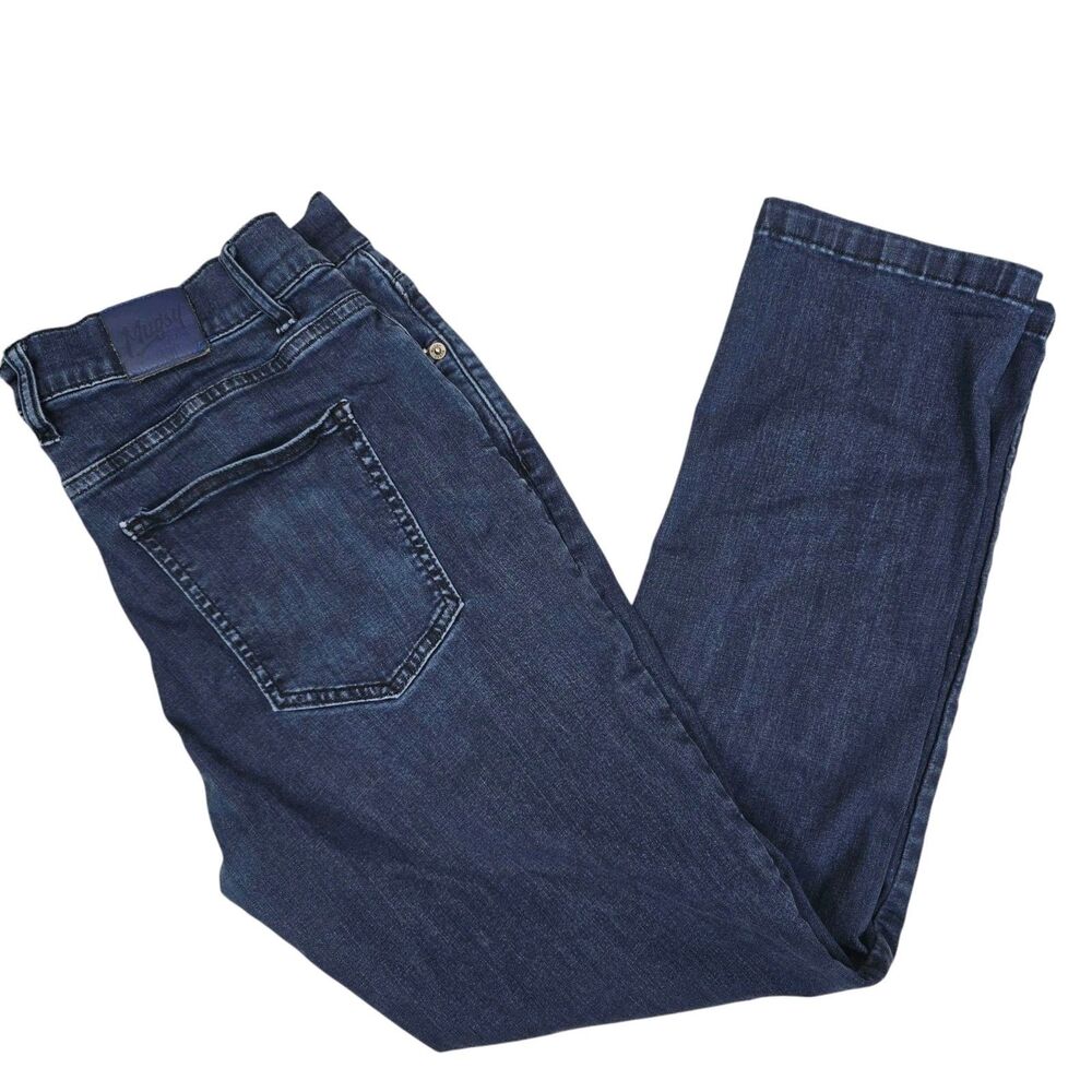Mugsy Jeans Mens Slim Straight Dark Wash Jeans 32x28